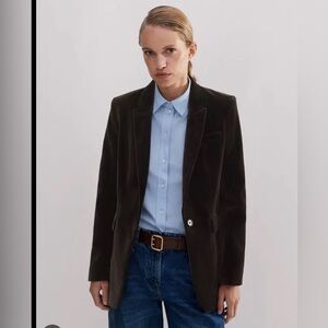 ME+EM Dark Chocolate Velvet Blazer